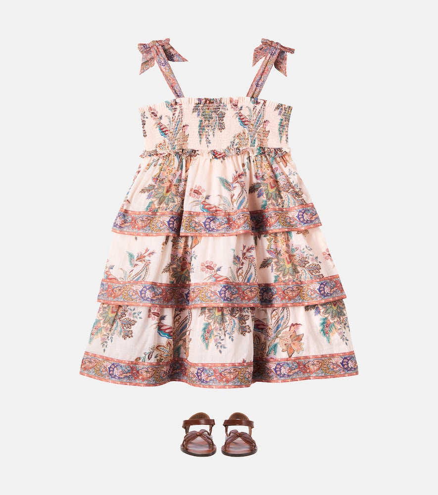 Rhiannon printed shirred cotton dress