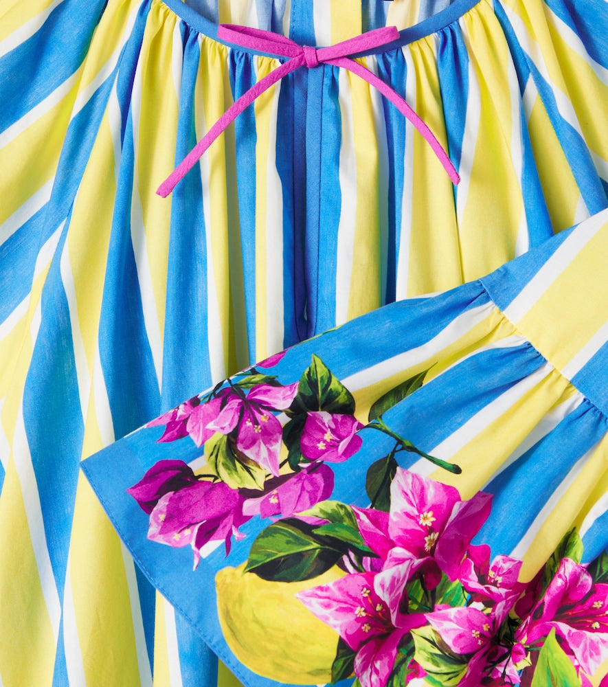 Taormina floral striped cotton dress