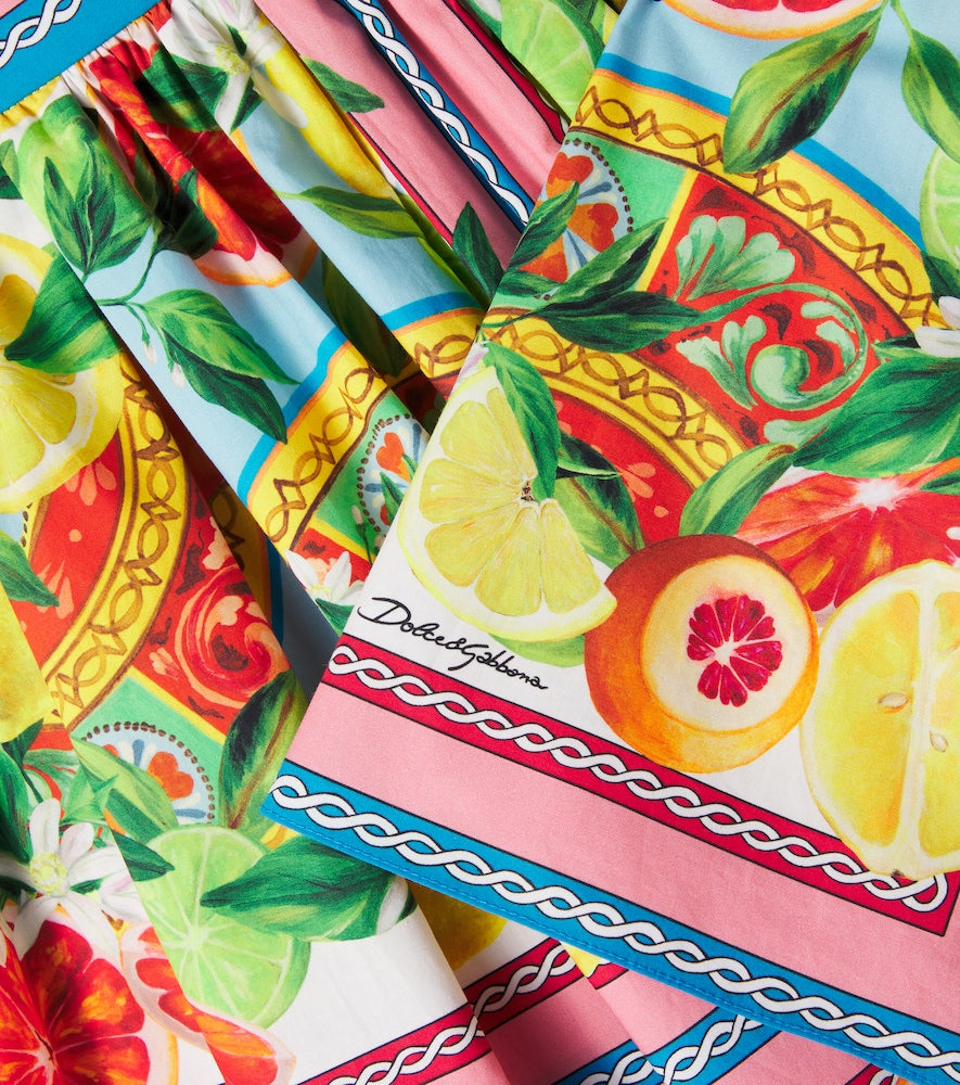 Taormina printed cotton skirt