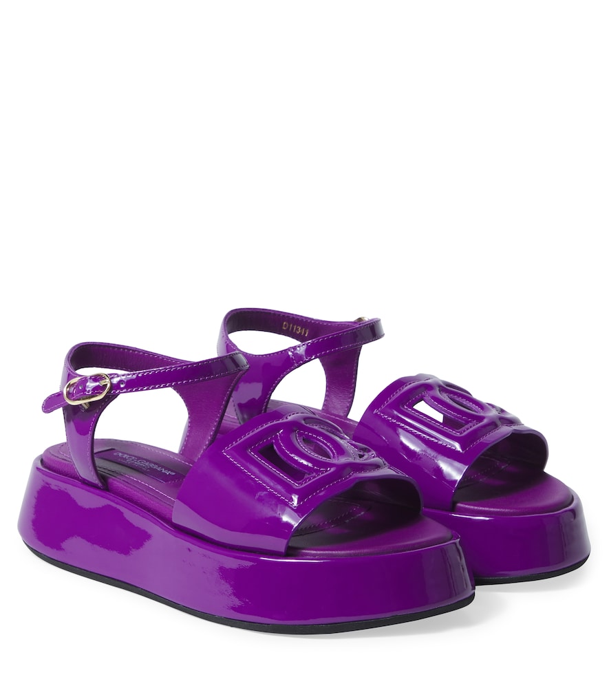 DG patent leather platform sandals