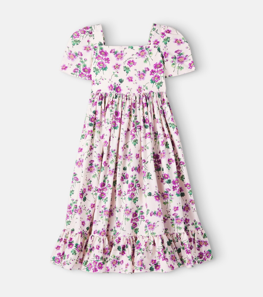 Floral smocked cotton poplin dress