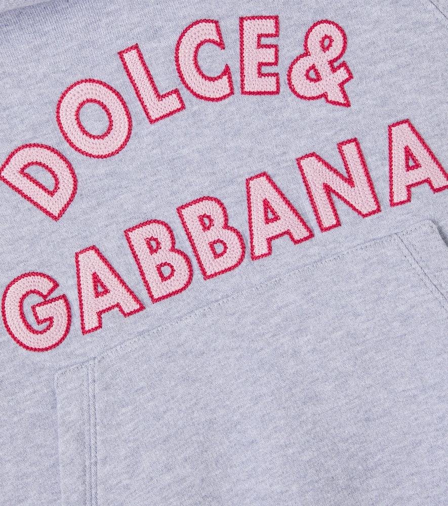 Embroidered logo cotton hoodie