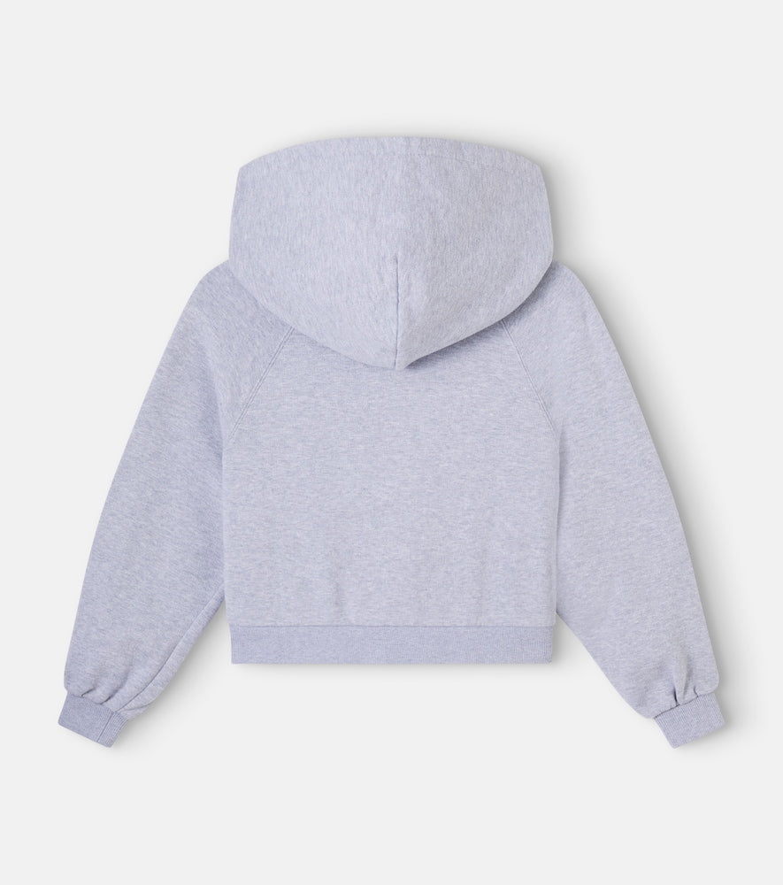 Embroidered logo cotton hoodie