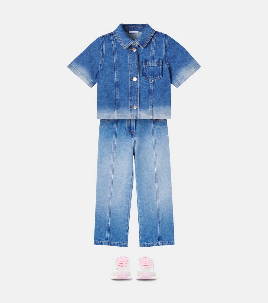 Logo wide-leg jeans