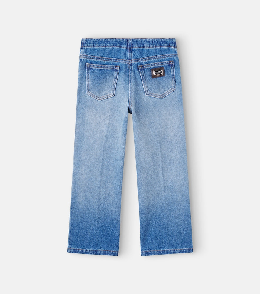 Logo wide-leg jeans