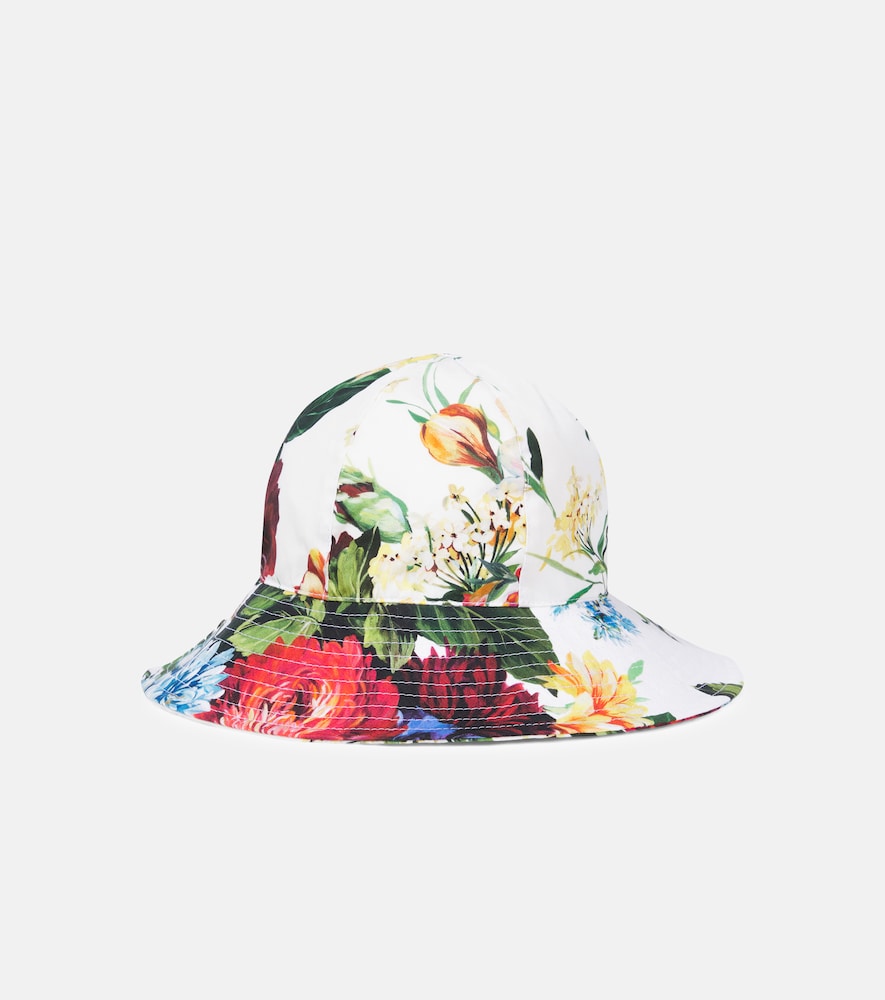Floral cotton poplin bucket hat
