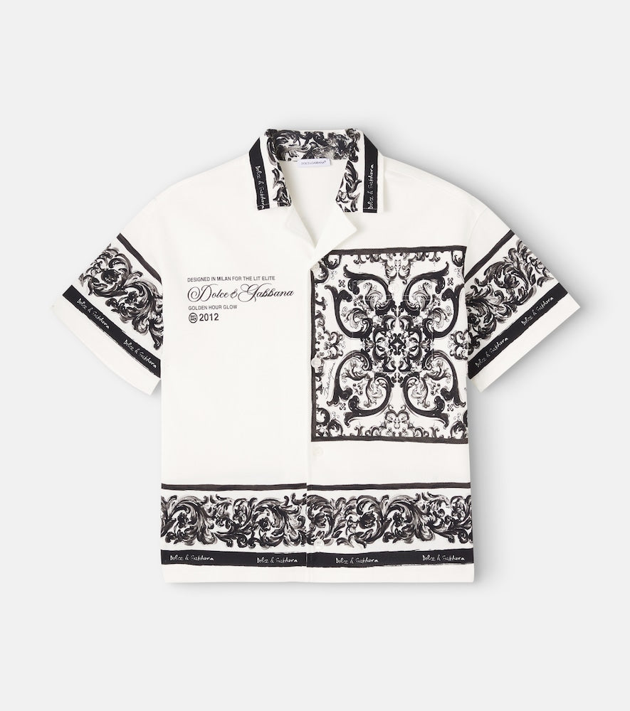 Majolica logo cotton piqué shirt