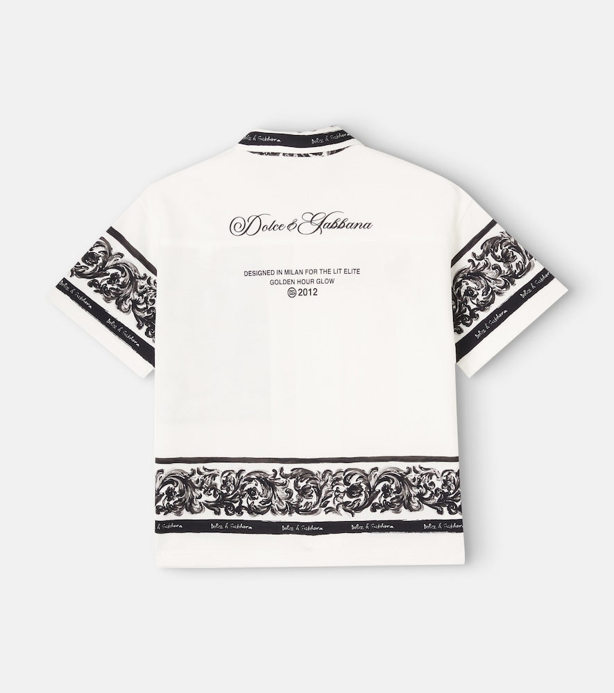 Majolica logo cotton piqué shirt