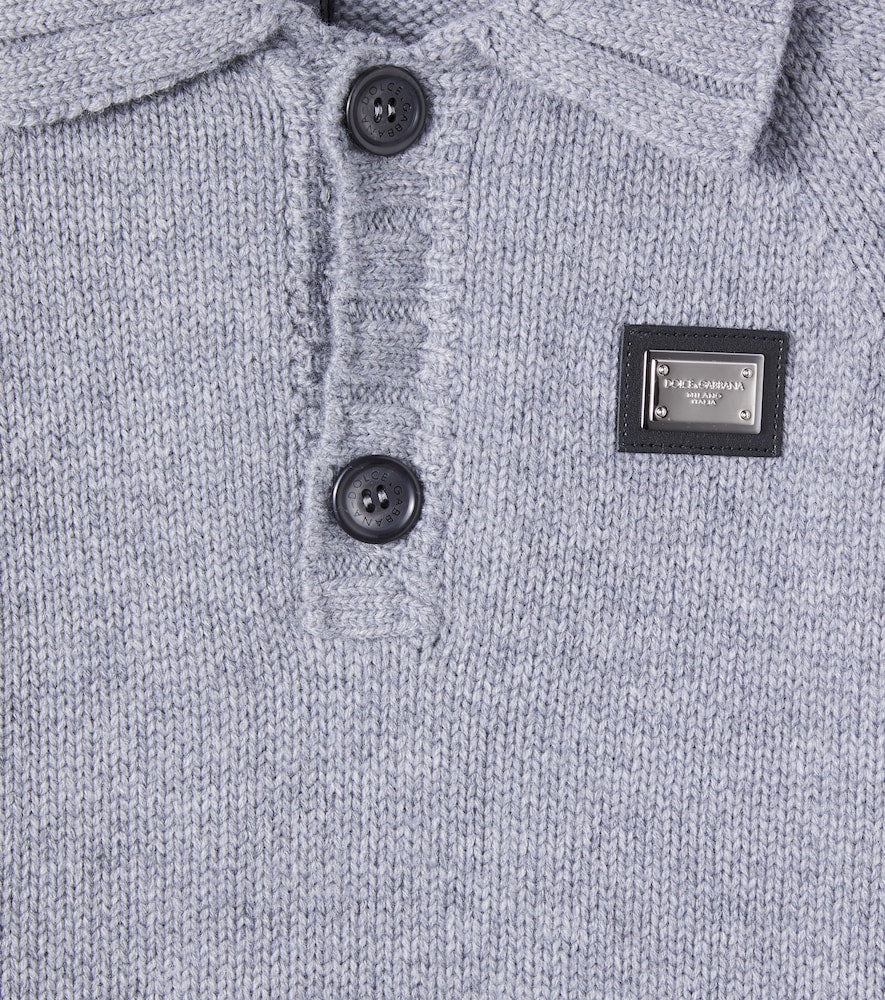 Wool and cashmere polo sweater