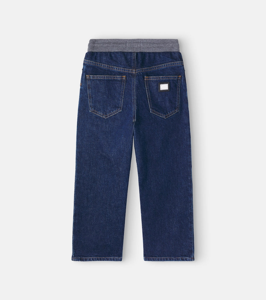 Logo straight jeans