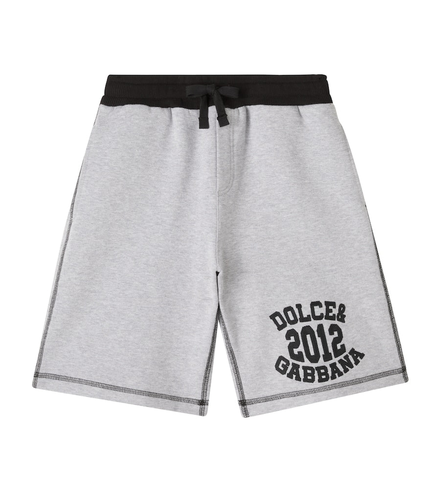 Logo cotton fleece Bermuda shorts