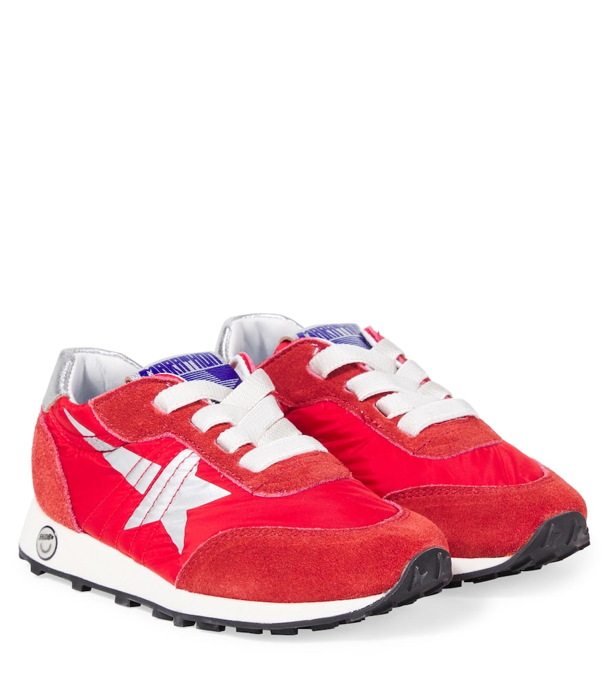 Running Marathon suede-trimmed sneakers