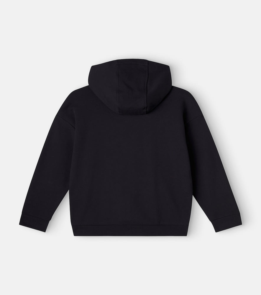 Medusa embellished cotton fleece hoodie