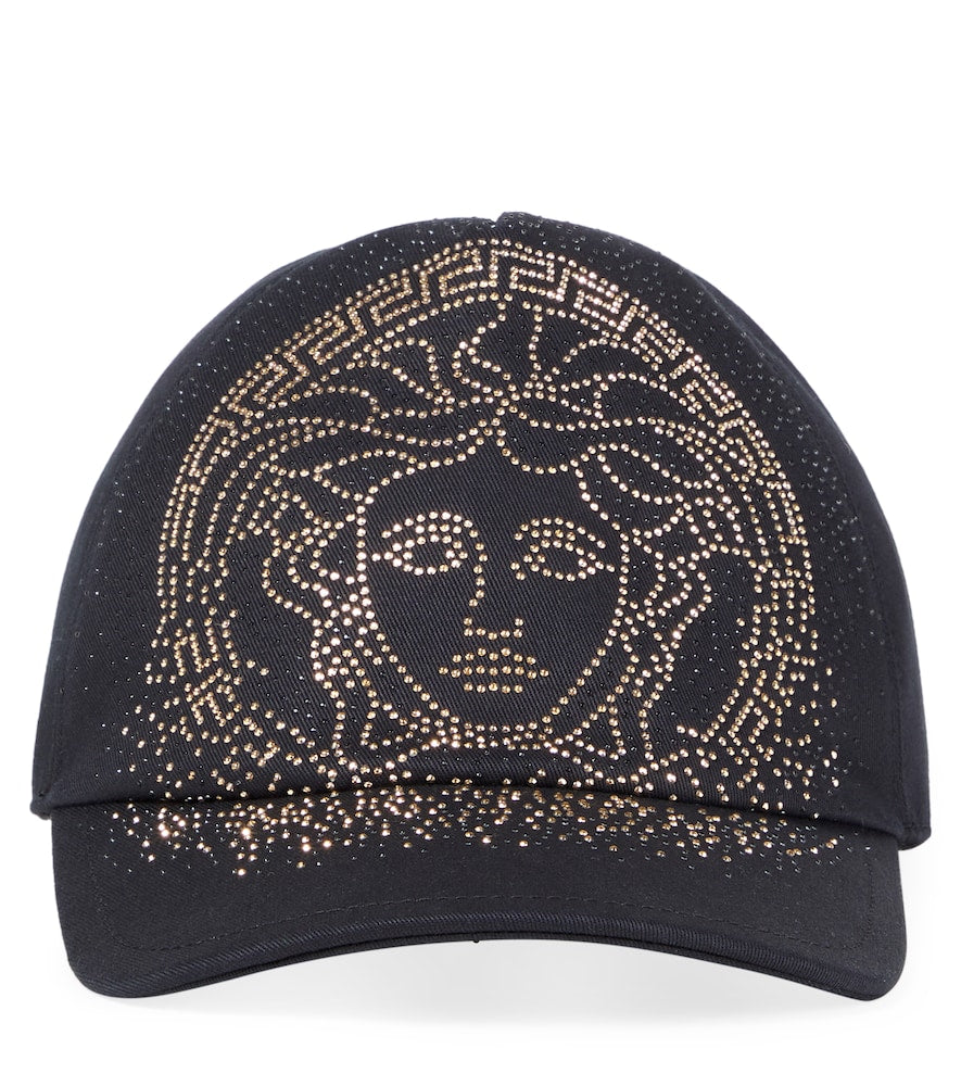 Medusa embellished cotton baseball cap