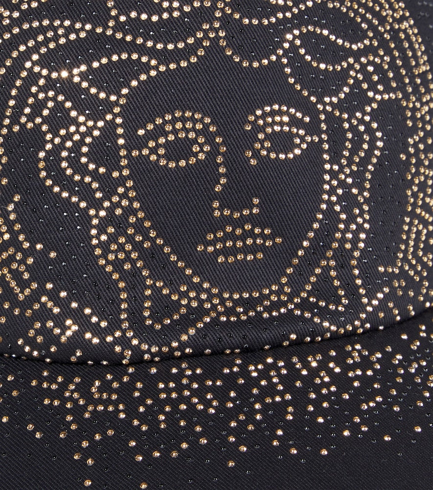 Medusa embellished cotton baseball cap