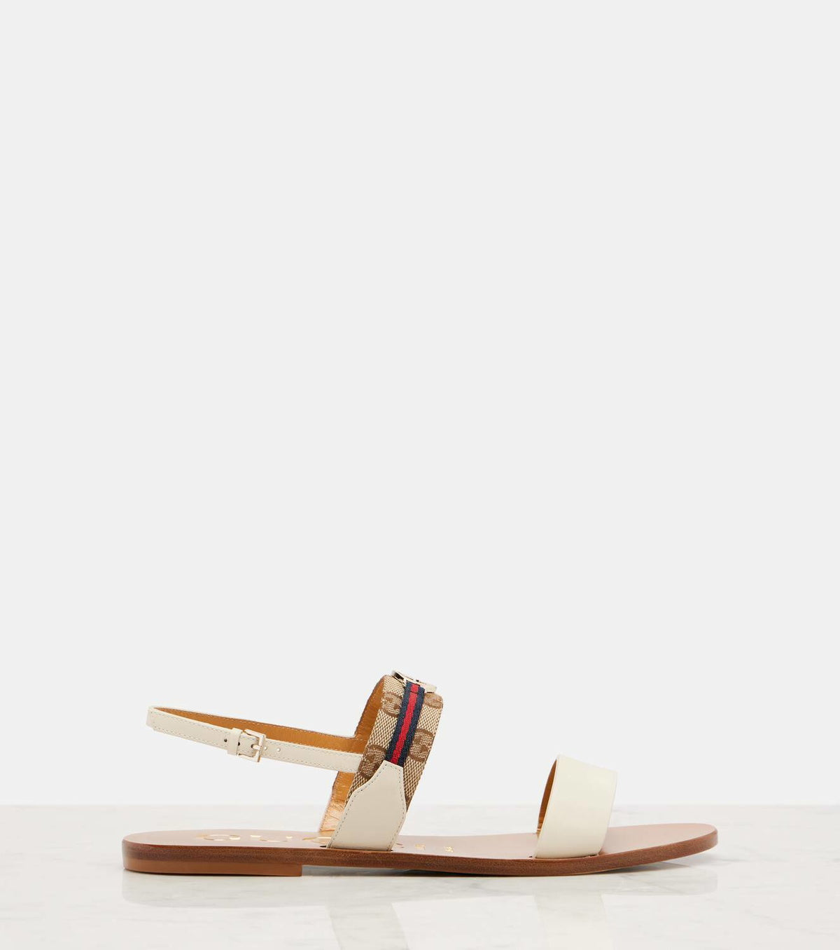 Gucci Interlocking G canvas and leather sandals