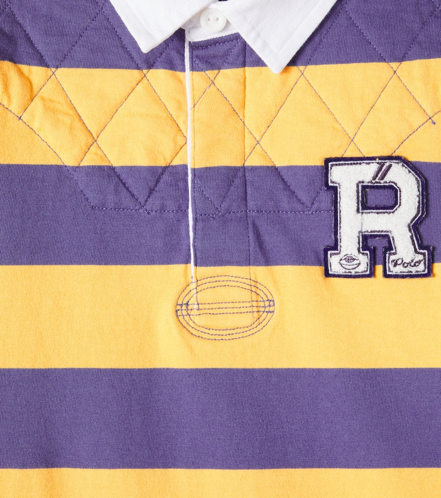 Striped cotton jersey polo shirt