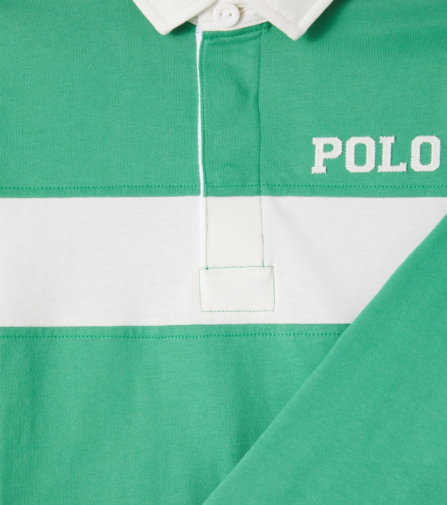 Patch-appliqué cotton polo sweater