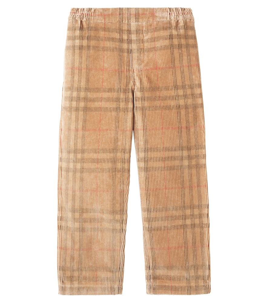 Burberry Check cotton corduroy pants