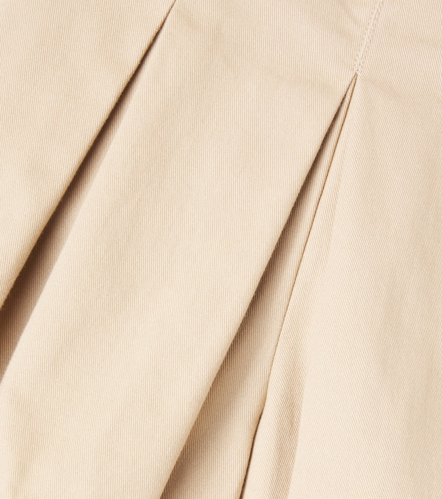 Pleated cotton twill shorts