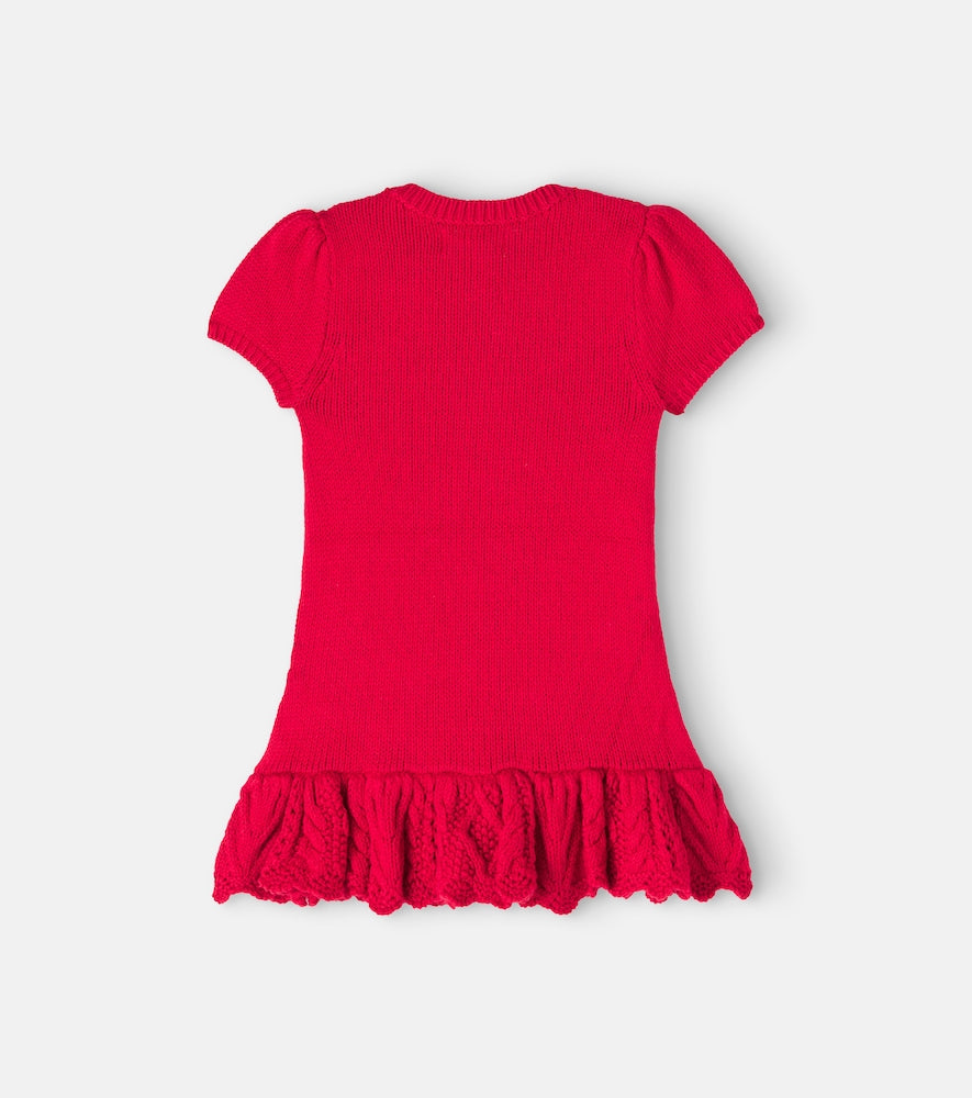 Baby Polo Bear knitted cotton-blend dress