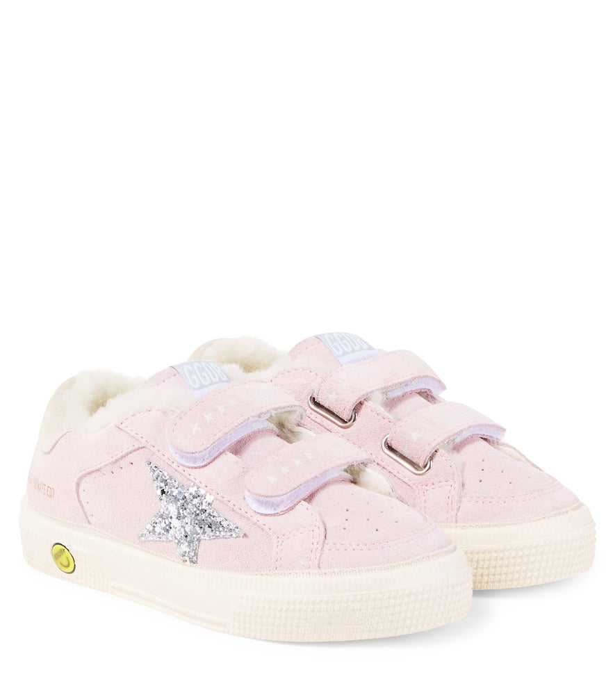 May School glitter suede sneakers