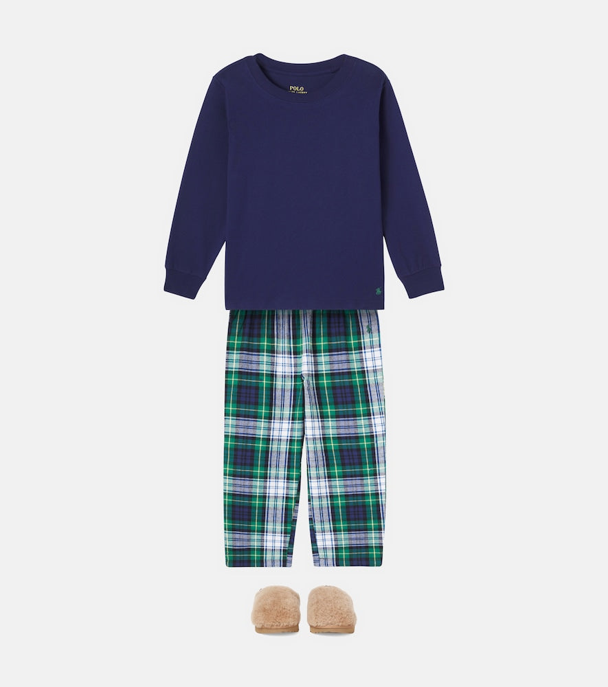 Checked cotton pajamas