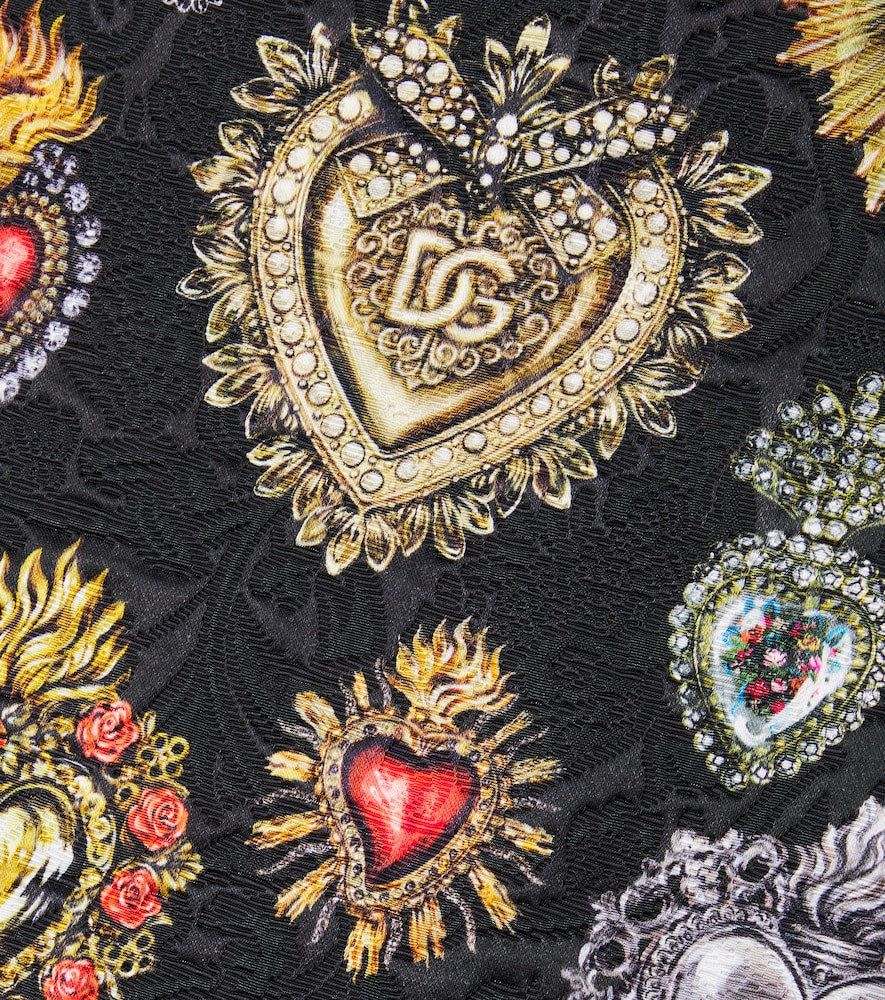 Printed brocade dress