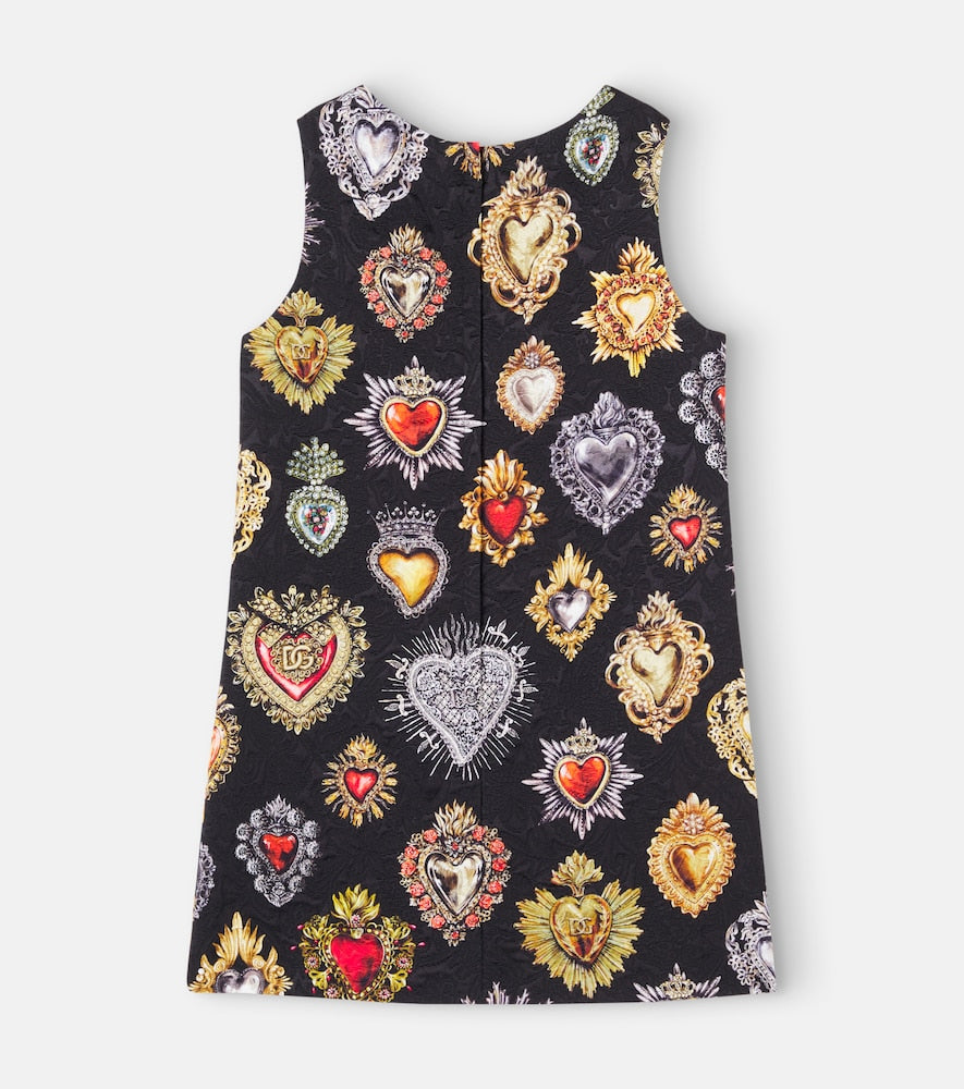 Printed brocade dress