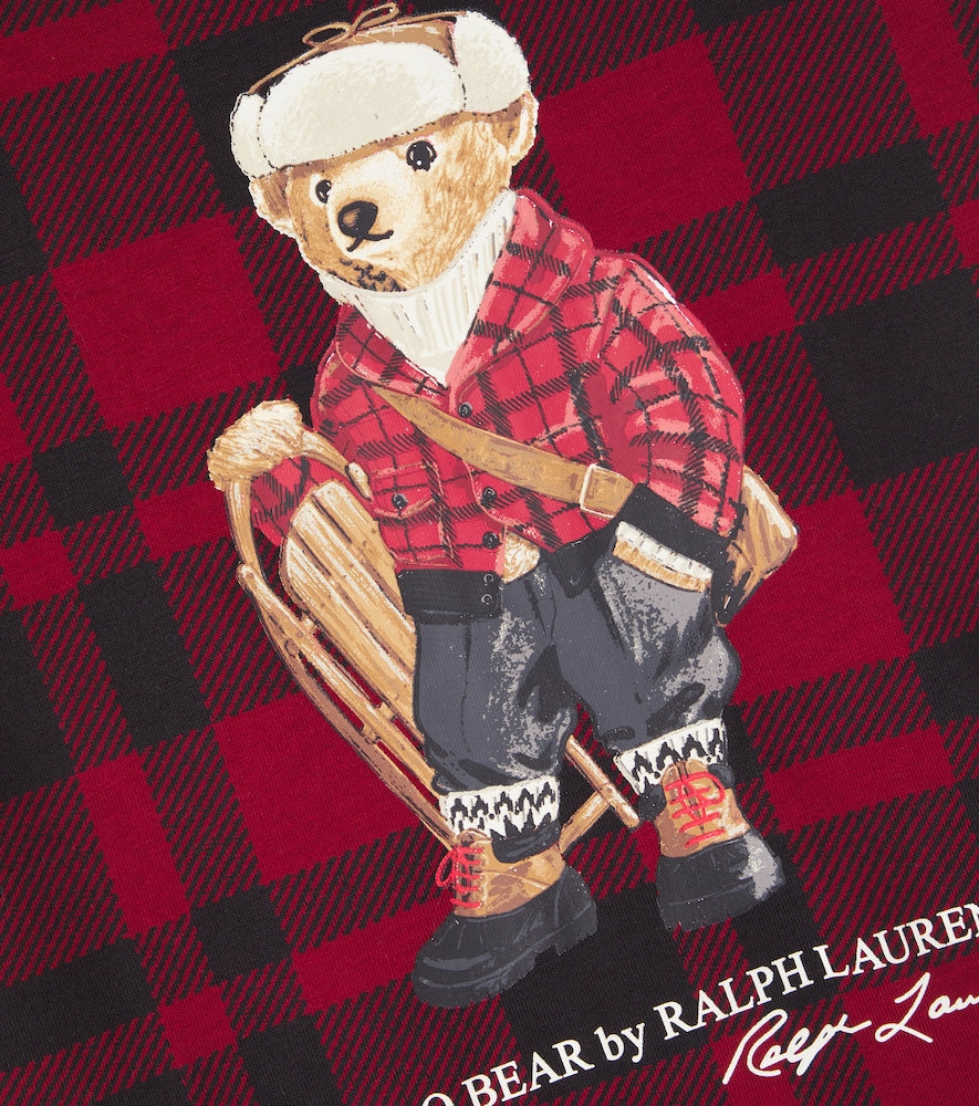 Polo Bear checked cotton jersey T-shirt