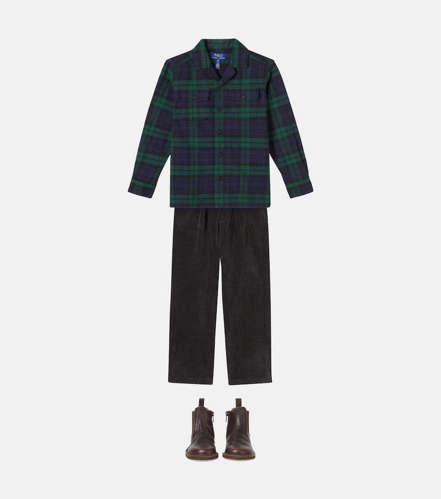 Plaid cotton overshirt