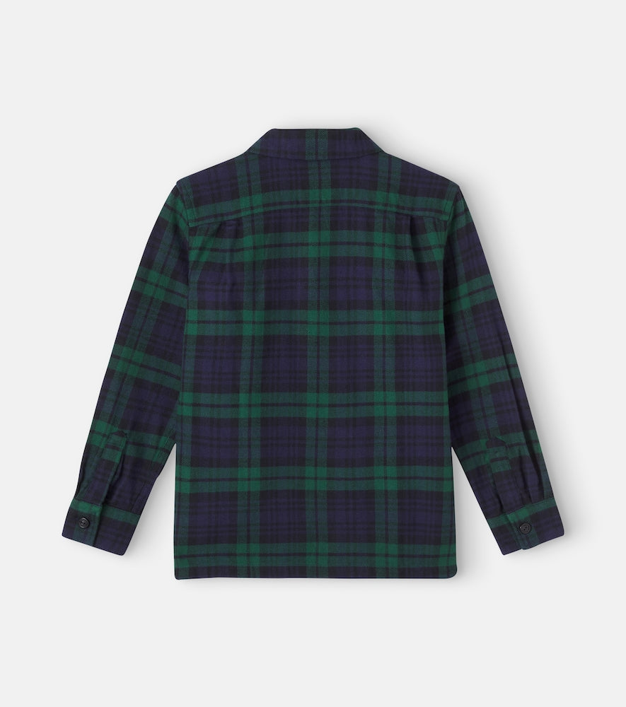 Plaid cotton overshirt