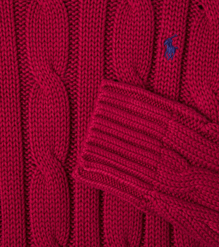 Pony cable-knit cotton sweater