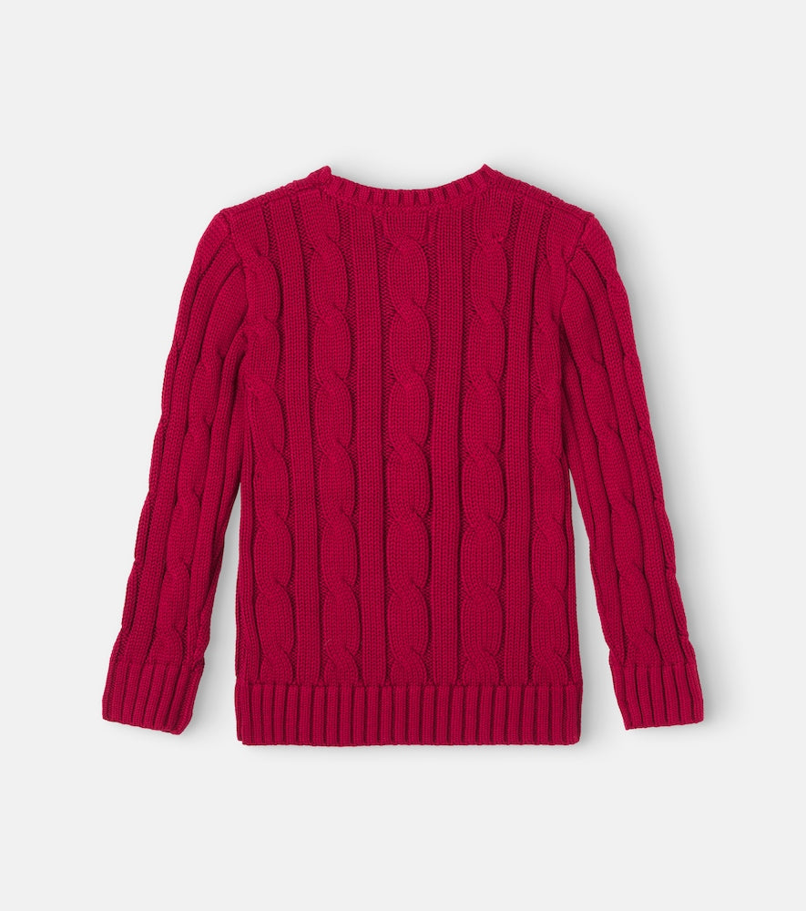 Pony cable-knit cotton sweater