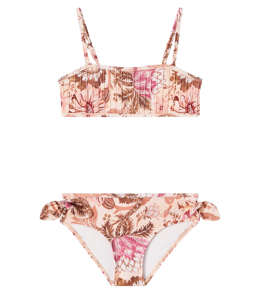 Floral pleated bikini