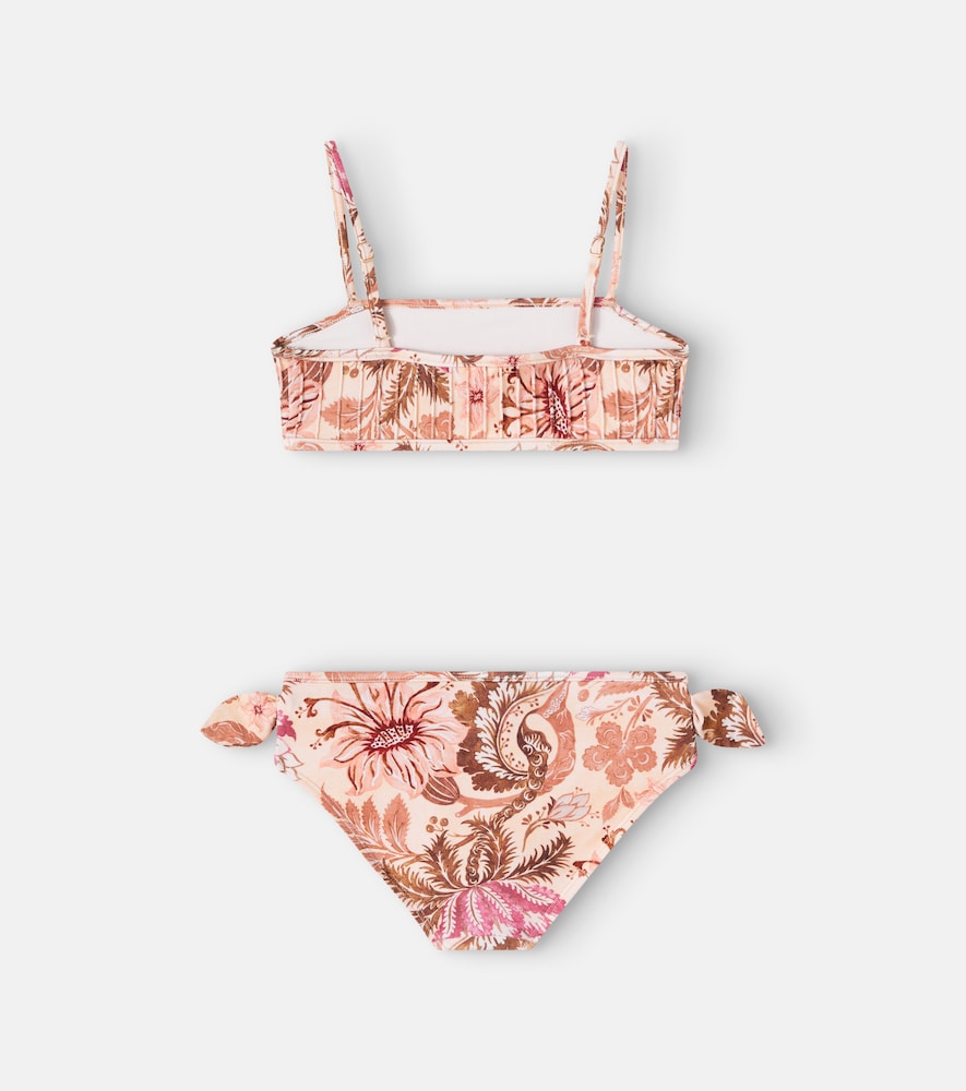 Floral pleated bikini
