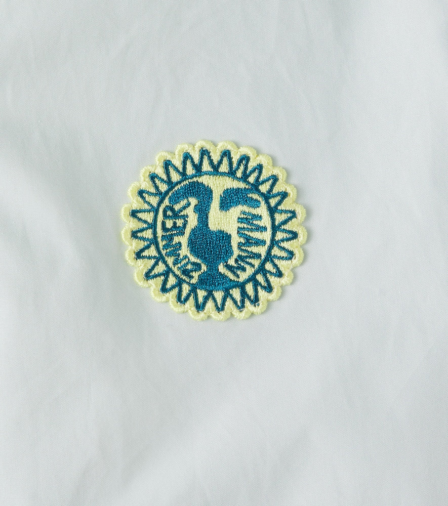 Awaken embroidered scalloped cotton shirt