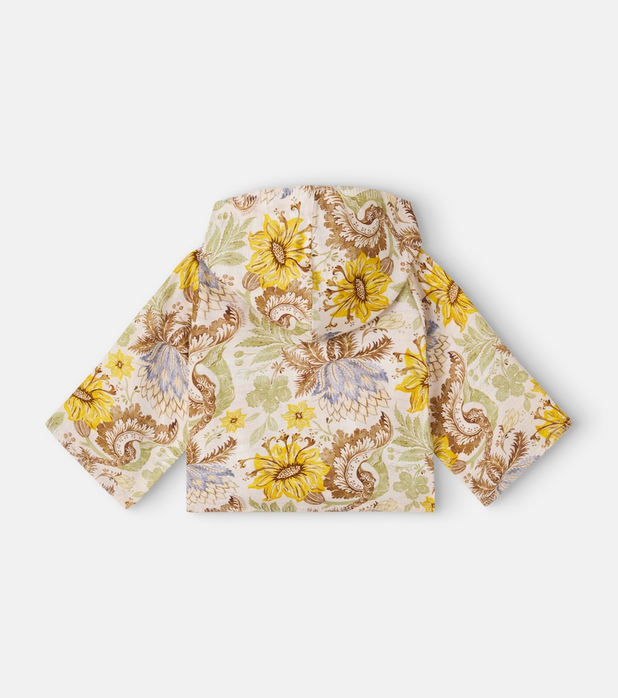Floral hooded cotton top