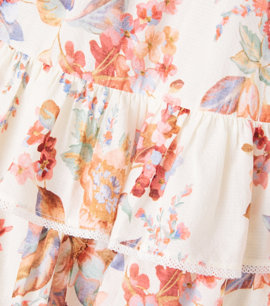 Awaken floral tiered cotton dress