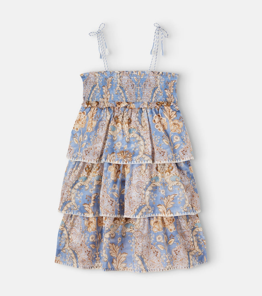 Daylight floral tiered denim dress