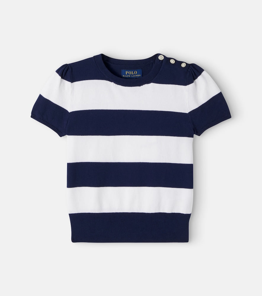 Knitted cotton top and cardigan set
