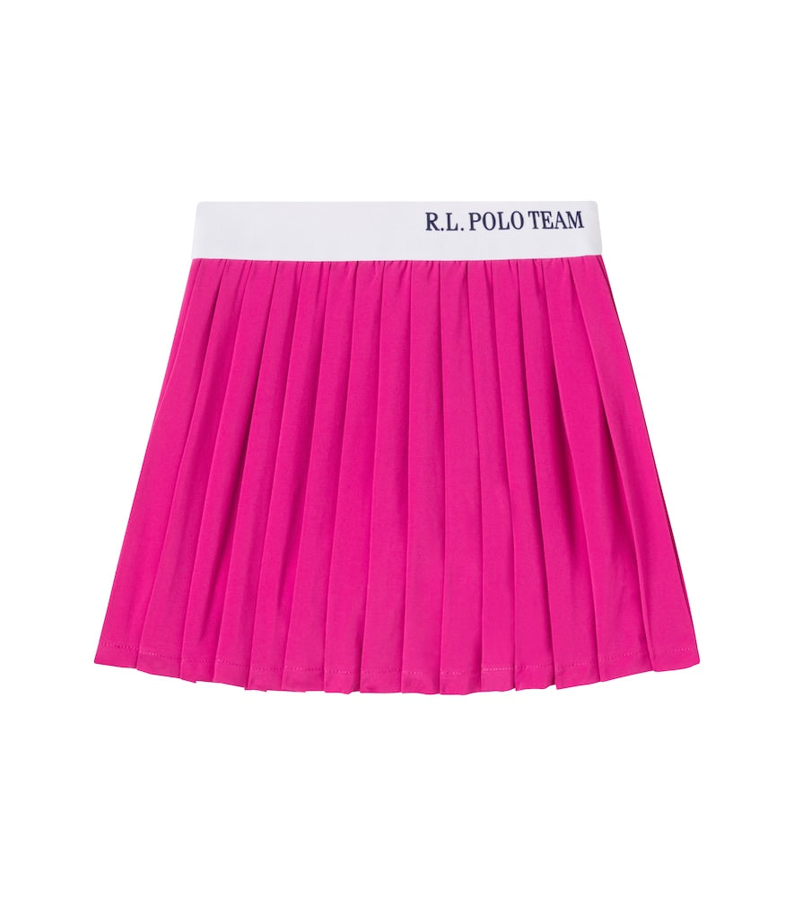 Logo pleated skirt
