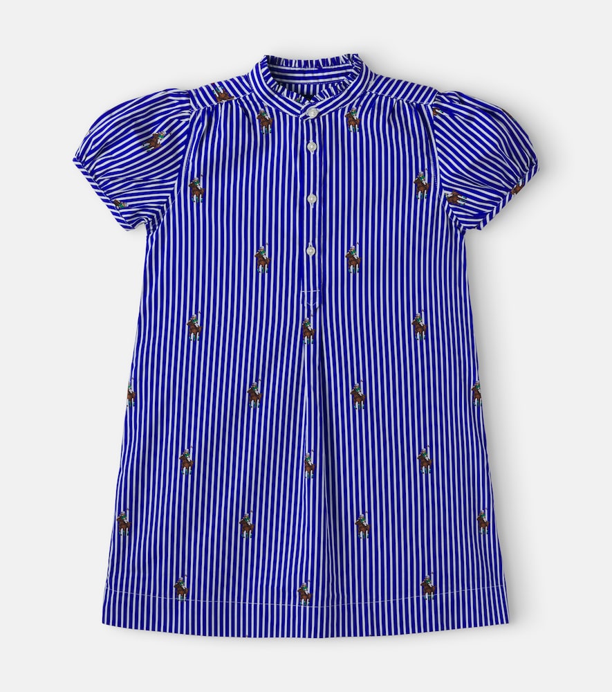 Logo striped cotton dress