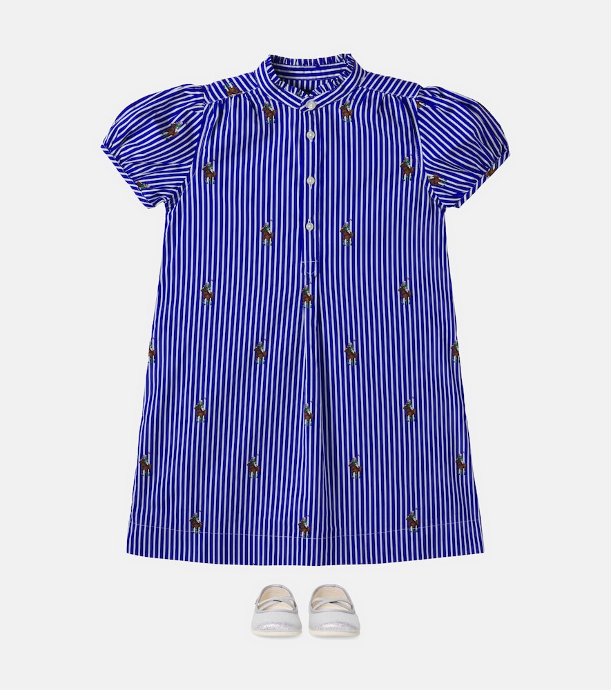 Logo striped cotton dress