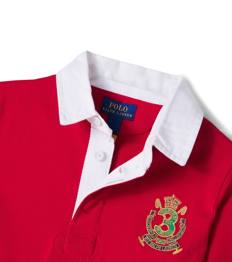 Printed cotton polo shirt