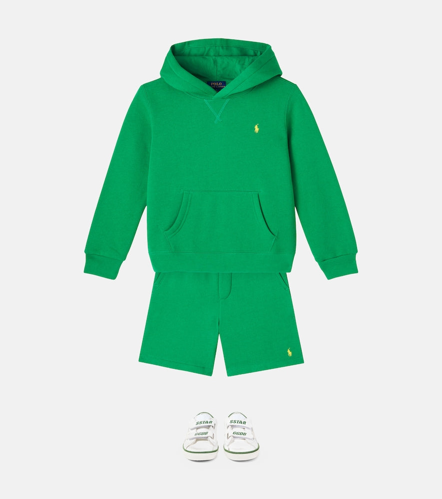 Cotton-blend jersey hoodie
