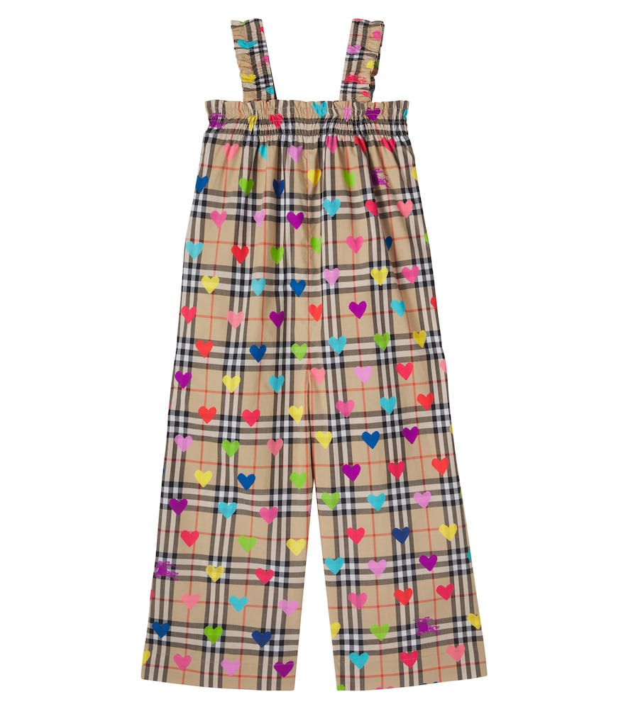 Burberry Check printed cotton overalls