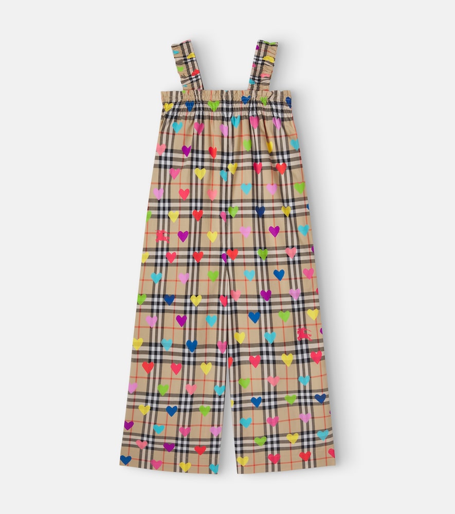 Burberry Check printed cotton overalls