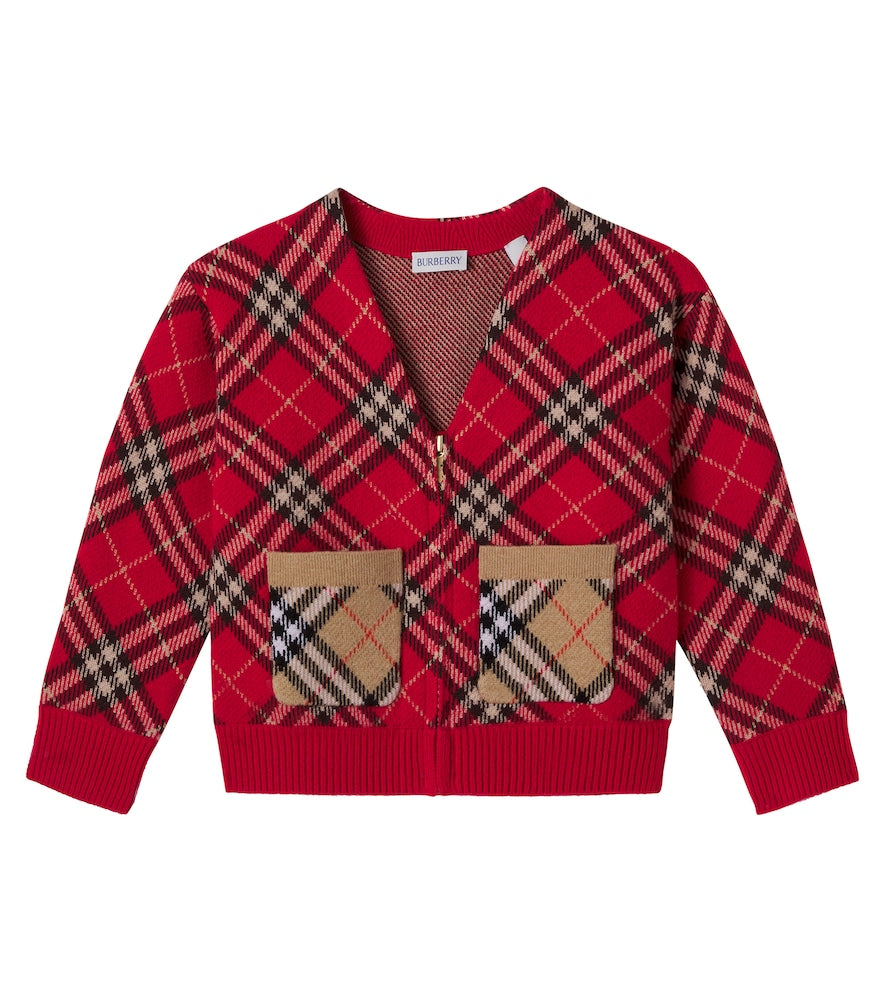 Burberry Check wool cardigan