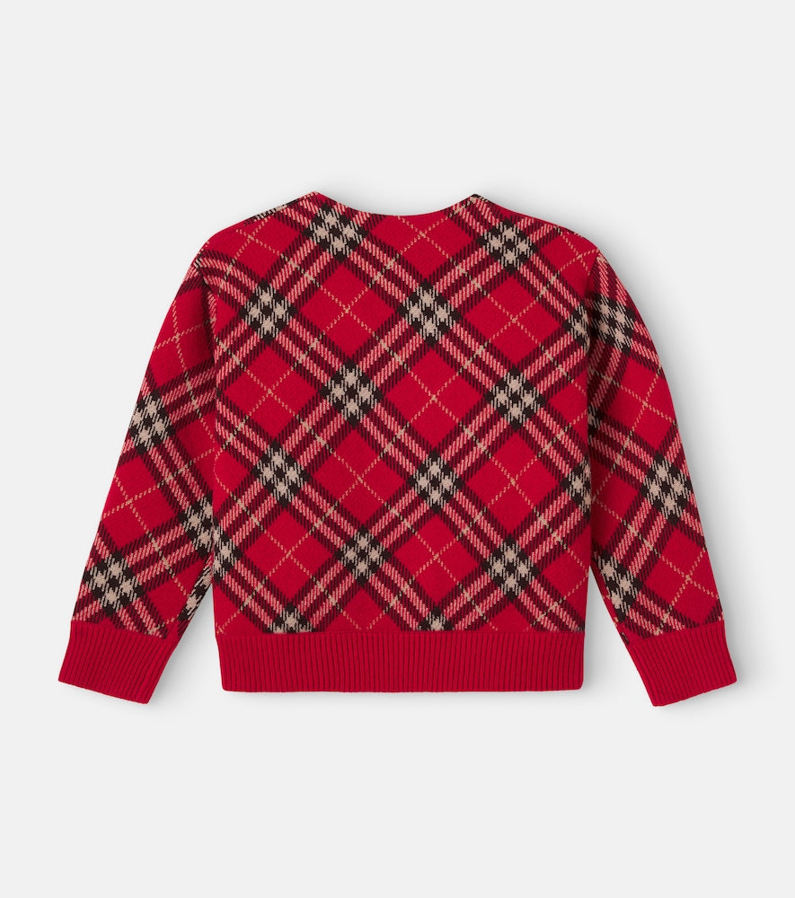 Burberry Check wool cardigan